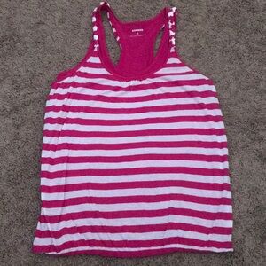 Express Pink and white stripe tank top
